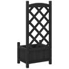 vidaXL Planter Black Solid Fir Wood Medium Durable Planter