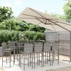 vidaXL 11 Piece Patio Bar Set with Cushions Gray Poly Rattan