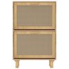 vidaXL Shoe Cabinet Brown 20.5x9.8x31.5" Engineered Wood&Natural Rattan