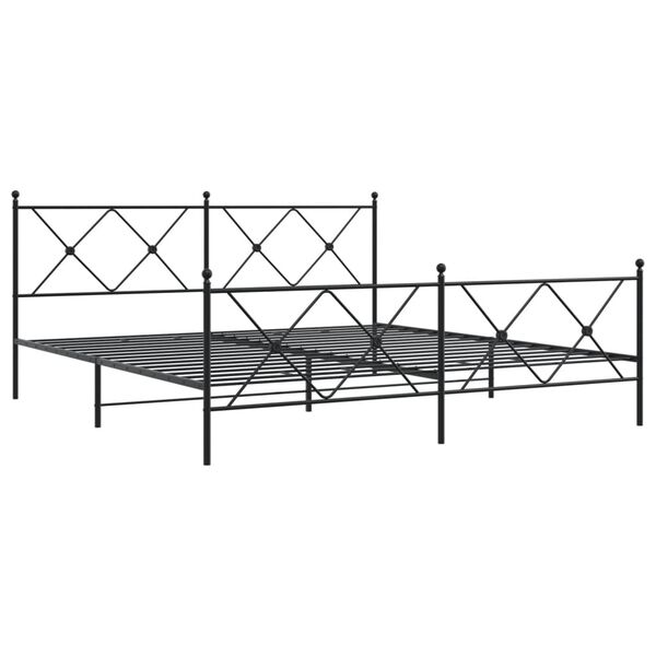 vidaXL Bed Frame Black Steel Super King Bed Frame Rectangular