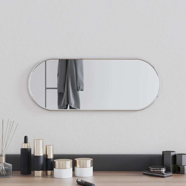 vidaXL Wall Mirror Silver Glass, PVC 19.7 x 7.9 in Wall mounting