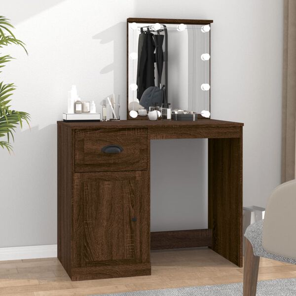 vidaXL Dressing Table Brown Oak Engineered Wood