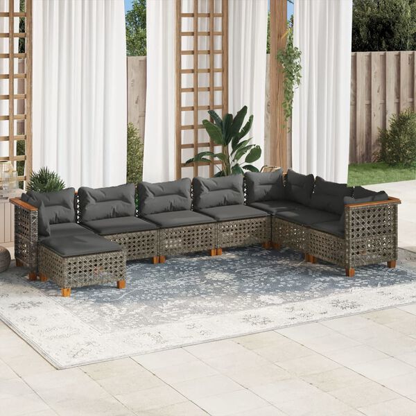 vidaXL Garden Sofa Set Grey, Dark Grey