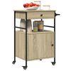 vidaXL Kitchen Trolley Sonoma Oak 22"x16.9"x35.2" Engineered Wood