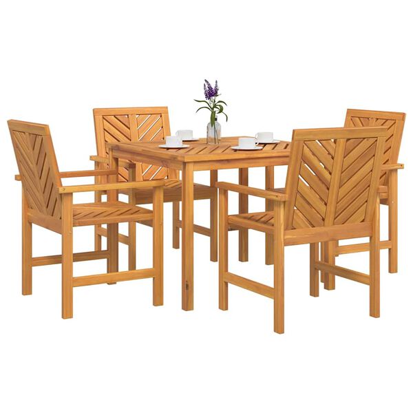 vidaXL Garden Dining Set 5 pcs Brown solid acacia wood