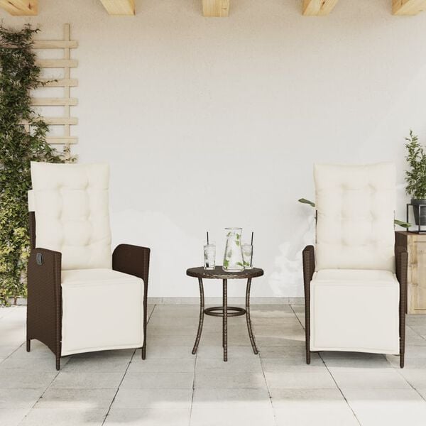 vidaXL Bistro Set Brown, Cream White