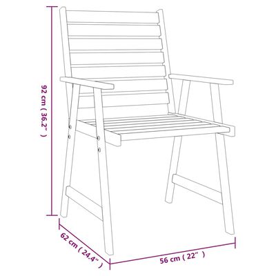 vidaXL 6 Piece Patio Dining Set Solid Wood Acacia