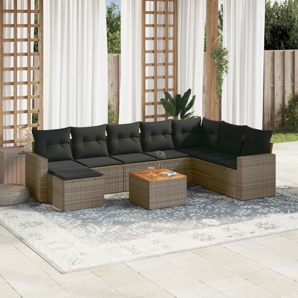 vidaXL Garden Sofa Set Grey