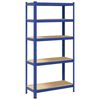vidaXL 5-Layer Storage Shelf Blue Steel&Engineered Wood