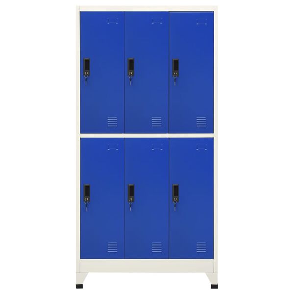 vidaXL Locker Cabinet Grey and Blue Steel Medium Locker Cabinet