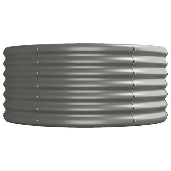 vidaXL Garden Raised Bed Grey Powder-coated steel Large Durable
