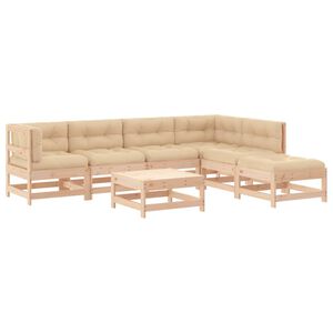 vidaXL Garden Lounge Set Beige Solid pine wood, Plywood Large Modular