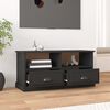 vidaXL TV Cabinet Black Engineered Wood Medium TV Cabinet Rectangular