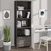 vidaXL Highboard Light Grey Solid Pine Wood Medium Highboard