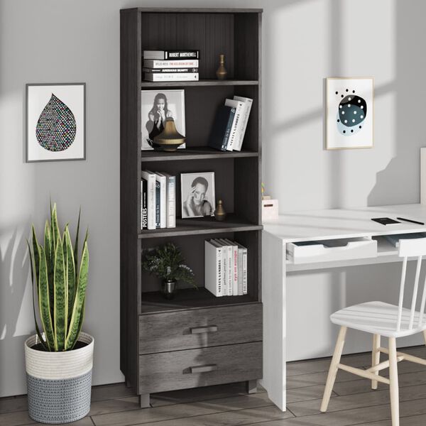 vidaXL Highboard Light Grey Solid Pine Wood Medium Highboard