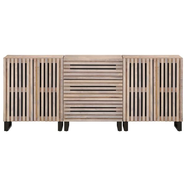 vidaXL Sideboard Bleached finish wood grain Solid mango wood, Steel Medium