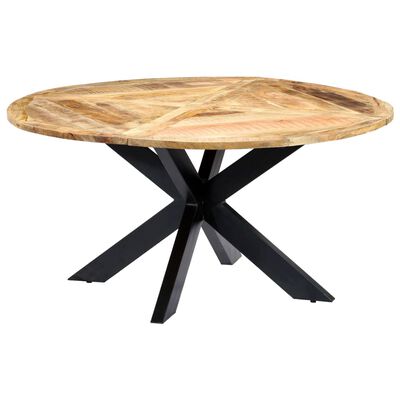 Dining Table Round 59.1"x29.9" Solid Wood vidaXL.com