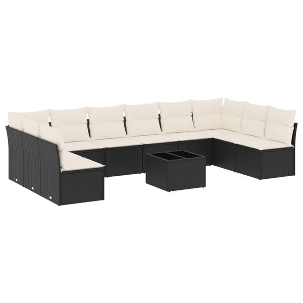 vidaXL Garden Sofa Set Black