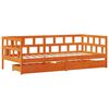 vidaXL Daybed Wax brown Solid pinewood 80 x 200 cm mattress size Drawers