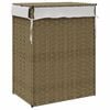 vidaXL Laundry Basket with Lid 18.1x13.0x23.6" Poly Rattan