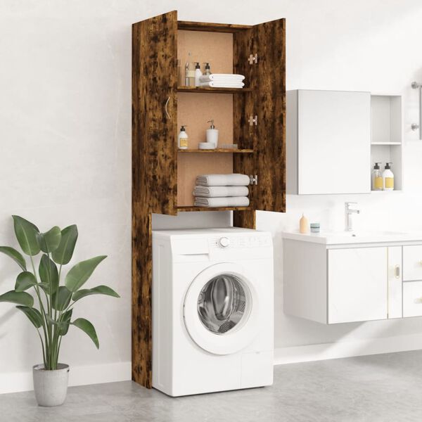vidaXL Washing Machine Cabinet Smoked Oak 25.2x10.0x74.8"