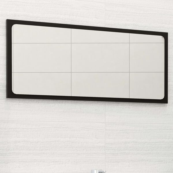 vidaXL Mirror Black Engineered wood, acrylic 31.5 x 0.6 x 14.6 in