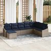 vidaXL Sofa Set with Cushion 8 pcs Grey Poly Rattan