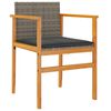 vidaXL Garden Chair Grey PE rattan, solid acacia wood, powder-coated steel