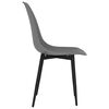 vidaXL Dining Chair Set of 6 Grey PP (polypropylene), powder-coated metal