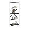 vidaXL Bookcase Black Engineered wood, metal