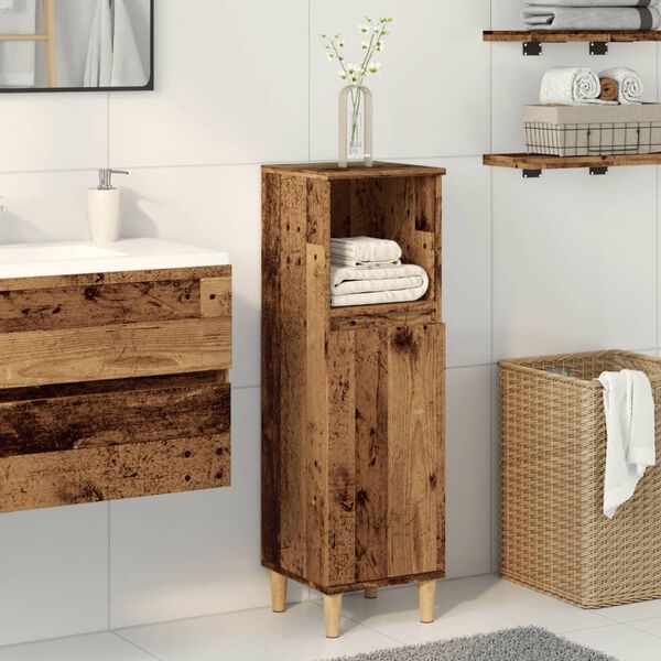 vidaXL Bathroom Cabinet Old wood Engineered wood, solid eucalyptus wood