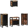 vidaXL Bathroom Furniture Set with Door 4 pcs Brown Solid Reclaim Wood