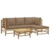 vidaXL Garden Lounge Set Taupe Bamboo Large Modular Garden Lounge Set