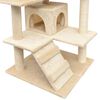 vidaXL Cat Tree Beige Wooden frame, Sisal rope, Plush 49.2 in Height