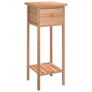 vidaXL Side Table With Drawer Walnut Solid walnut wood Tall Side Table