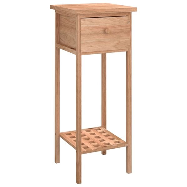 vidaXL Side Table With Drawer Walnut Solid walnut wood Tall Side Table