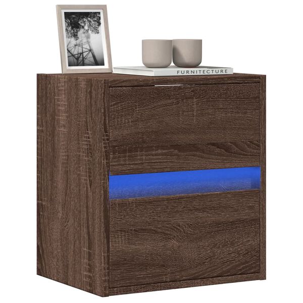 vidaXL TV Wall Cabinet Brown Oak Engineered Wood Compact TV Wall Cabinet