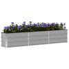 vidaXL Planter Light Grey 94.49 x 15.75 x 17.72 in Steel