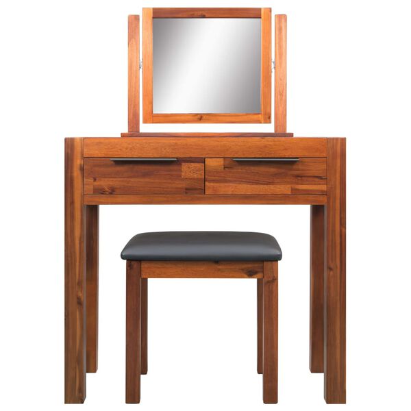 vidaXL Dressing Table Brown Solid Acacia wood Medium Dressing Table