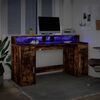 vidaXL Desk Smoked Oak Engineered Wood 63 inch width Desk Rectangular