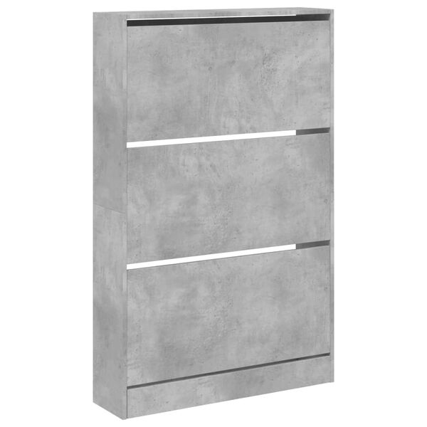 vidaXL Shoe Cabinet Concrete grey Engineered wood 31.5 in wide, compact