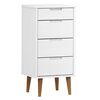 vidaXL Drawer Cabinet White Solid pine wood Standard Drawer Cabinet