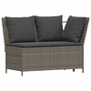 vidaXL 4 Piece Patio Dining Set with Cushions Grey Poly Rattan
