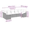 vidaXL Sofa Set with Cushion 7 pcs Grey Poly Rattan