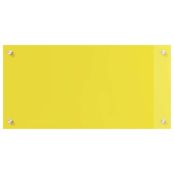 vidaXL Kitchen Backsplash 2 pcs Yellow 31.50 x 15.75 in Tempered Glass