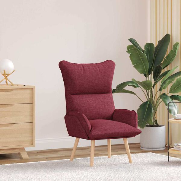 vidaXL Armchair Wine Red 27.17 x 29.13 x 36.61 in Sherpa Fabric