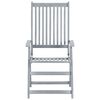 vidaXL Patio Chair Set of 6 Gray Solid acacia wood, 100% polyester