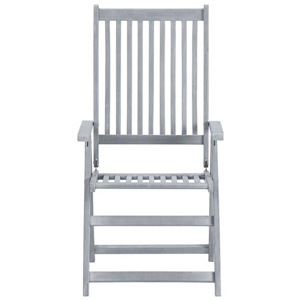 vidaXL Patio Chair Set of 6 Gray Solid acacia wood, 100% polyester