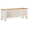 vidaXL Storage Box White Solid Acacia Wood, MDF Large Lowboard