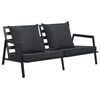 vidaXL Garden Sofa Set of 2 Black and Dark Gray
